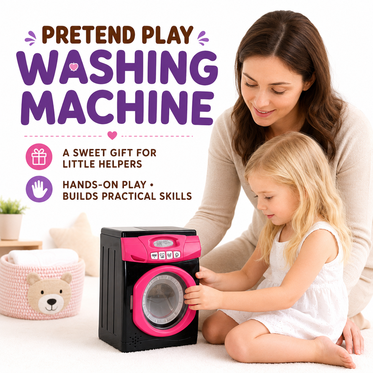 Baby Clothing Washing Machine - Simulation Washing Machine Toy Rotatable Drum