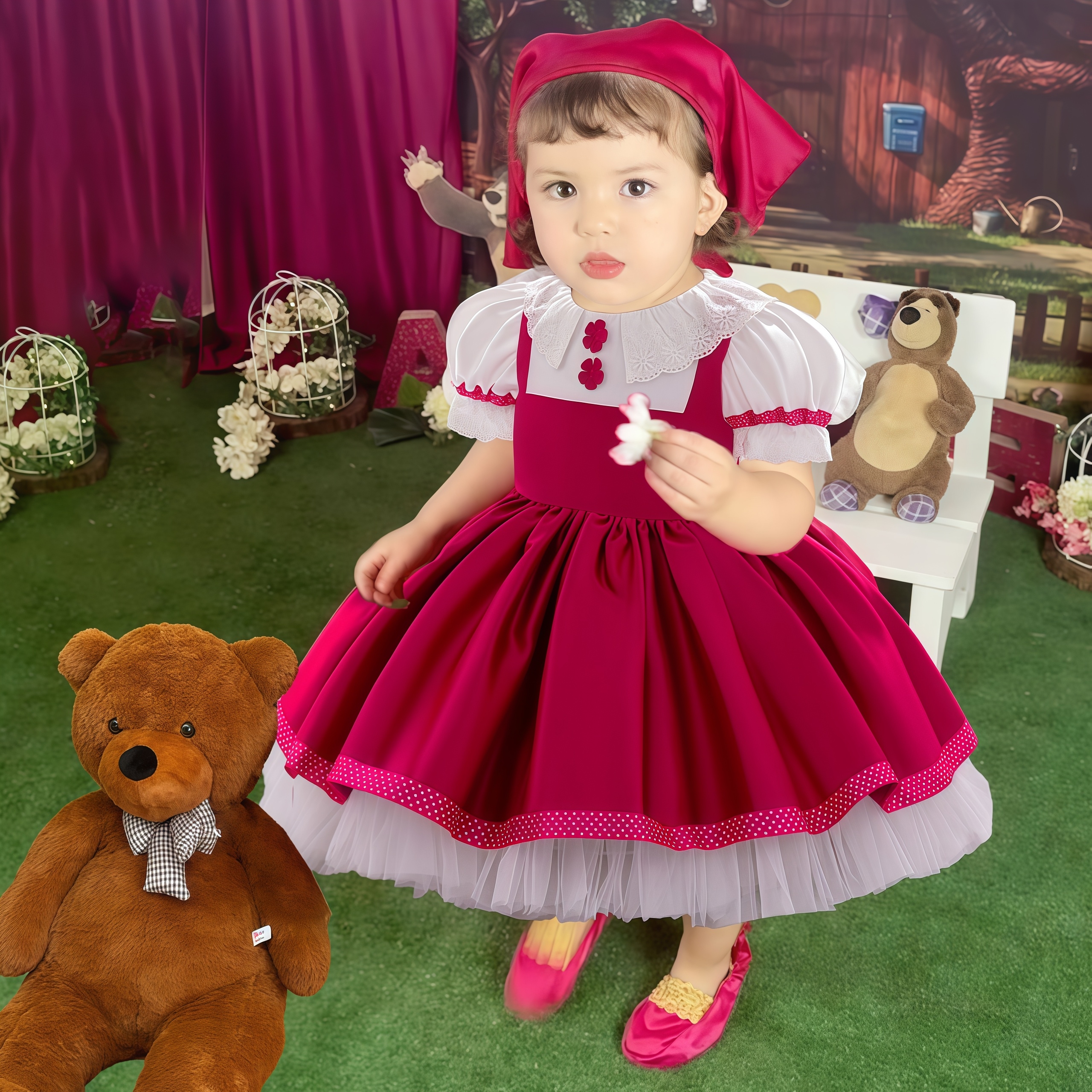 Baby Xmas Clothing - Masha and Bear Maid Costume for