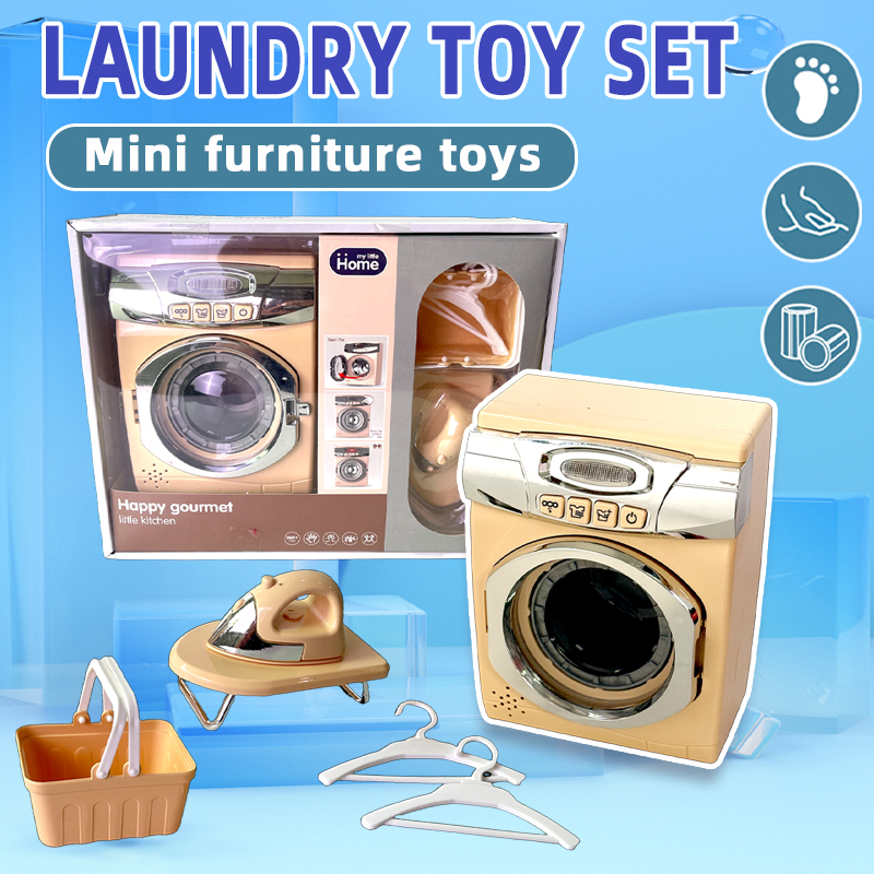 Baby Clothing Washing Machine - Kids Pretend Washing Machine Playset –