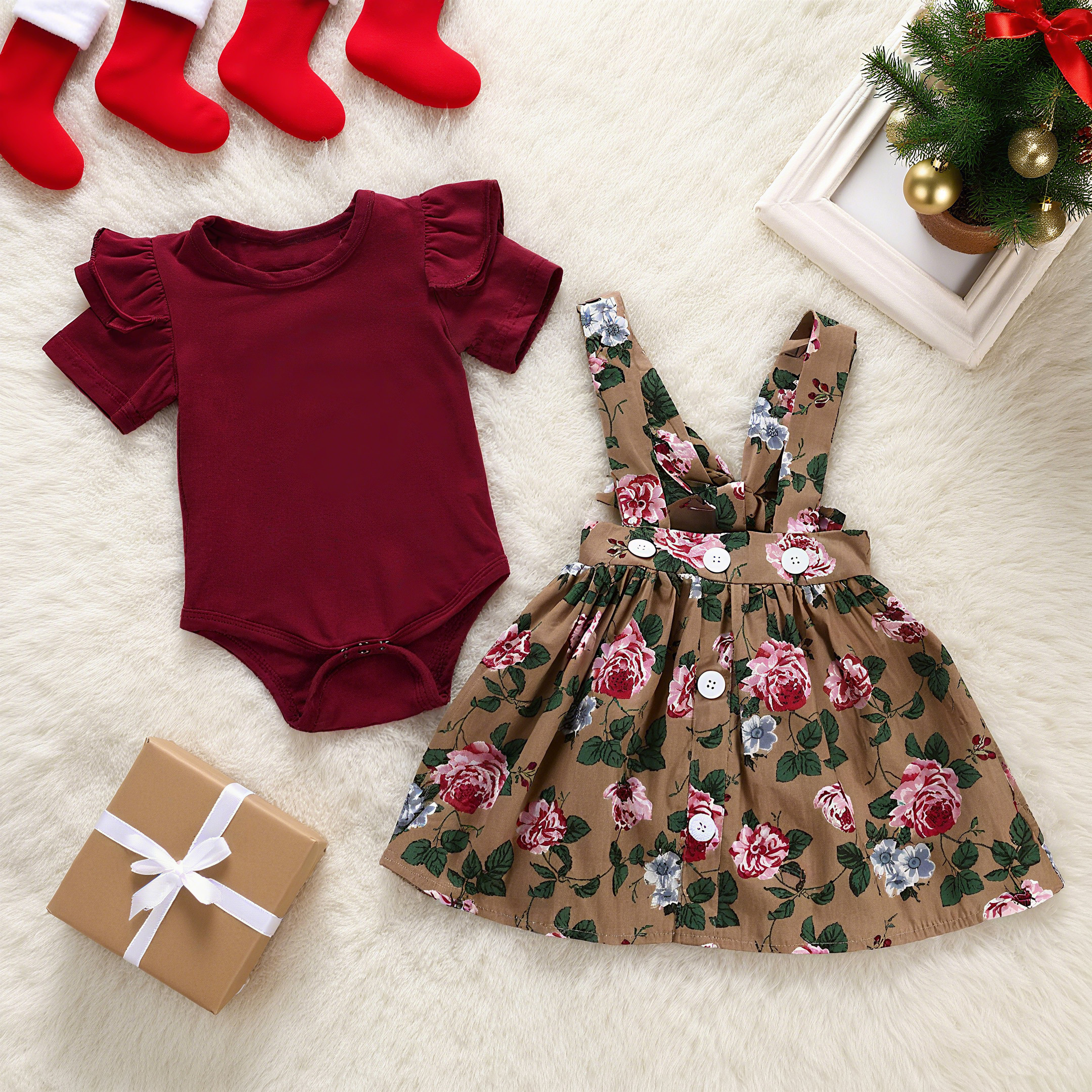 3PCS Newborn Baby Girl Christm – обзор и цена Baby Xmas Clothing