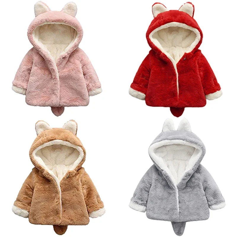 Cute Cat Ears Plush Baby Jacke – обзор и цена Baby Xmas Clothing
