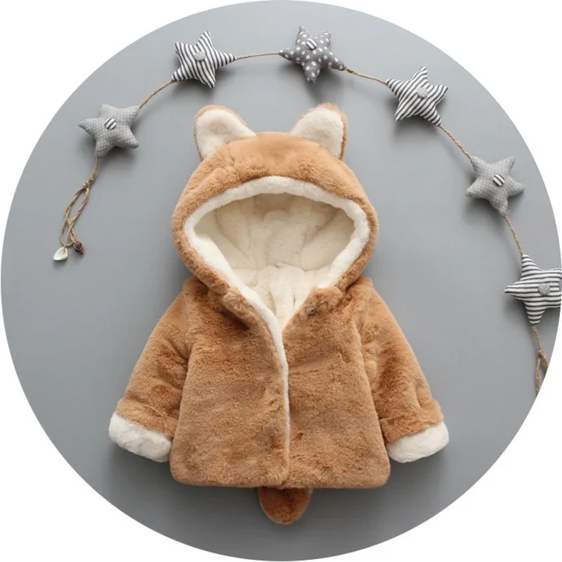 Cute Cat Ears Plush Baby Jacke – обзор и цена Baby Xmas Clothing
